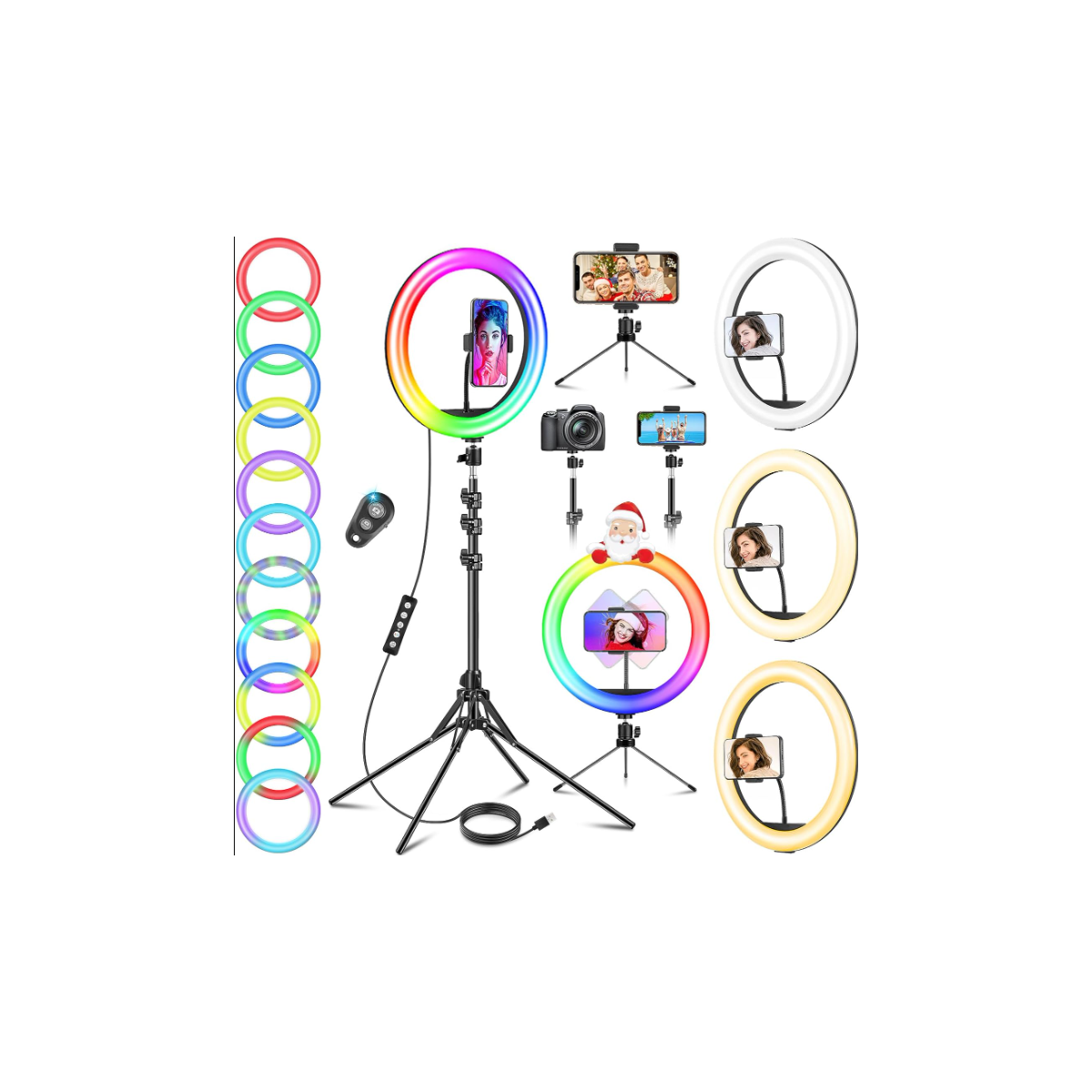 12 6 Zoll RGB Ringlicht mit Stativ LED S box