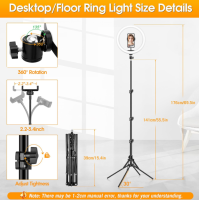 12 6 Zoll RGB Ringlicht mit Stativ LED Selfie Licht Handy Kamera MJ33