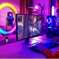 12 6 Zoll RGB Ringlicht mit Stativ LED Selfie Licht Handy Kamera MJ33