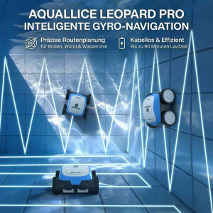 Aquallice Leopard Pro Poolroboter Akku Bodenreiniger Pool Cleaner Kabellos - Inklusive Original-Akku – sofort einsatzbereit