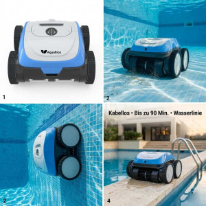 Aquallice Leopard Pro Poolroboter Akku Bodenreiniger Pool Cleaner Kabellos - Inklusive Original-Akku – sofort einsatzbereit