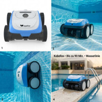 Aquallice Leopard Pro Poolroboter Akku Bodenreiniger Pool Cleaner Kabellos - Inklusive Original-Akku – sofort einsatzbereit