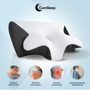 CuroSleep Schlafkissen Orthopädisch Nackenstützkissen Soft Black Komfort