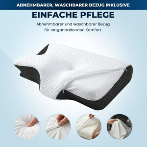 CuroSleep Schlafkissen Orthopädisch Nackenstützkissen Soft Black Komfort