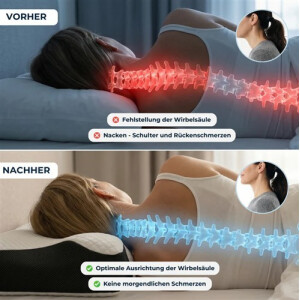 CuroSleep Schlafkissen Orthopädisch Nackenstützkissen Soft Black Komfort