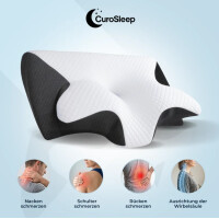 CuroSleep Schlafkissen Orthopädisch Nackenstützkissen Soft Black Komfort