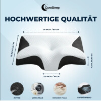 CuroSleep Schlafkissen Orthopädisch Nackenstützkissen Soft Black Komfort