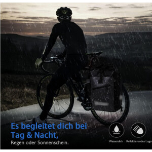 FITFORT FS01 Fahrradtasche Gepäckträger Schwarz Dunkel Grau Auswahl