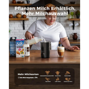 COLDFILL Milchaufschäumer elektrisch 8in1 Induktion Edelstahl 400ml
