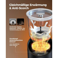 COLDFILL Milchaufschäumer elektrisch 8in1 Induktion Edelstahl 400ml