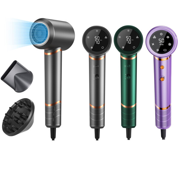 YEDI Ionen Haartrockner GL-92122 1600W Violett Grau Grün Diffusor