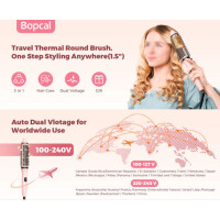 BOPCAL 3in1 Heißluftbürste 38mm Ionen Haarstyler Anti Frizz Pink