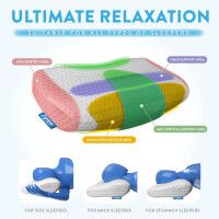 Zymme Memory Foam Nackenkissen 57x33x11 Ergonomisch Weiß
