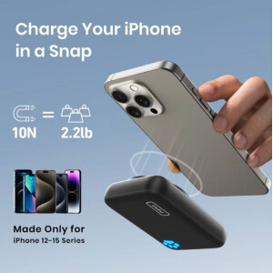 INIU BI-B43 MagPro 10000mAh MagSafe Powerbank Wireless Magnetisch Schwarz