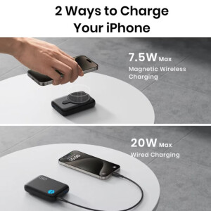 INIU BI-B43 MagPro 10000mAh MagSafe Powerbank Wireless Magnetisch Schwarz