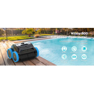 Winny 800 Poolroboter Akku Pool Cleaner WLAN App bis 180 Min 100m²