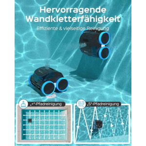 Winny 800 Poolroboter Akku Pool Cleaner WLAN App bis 180 Min 100m²