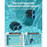 Winny 800 Poolroboter Akku Pool Cleaner WLAN App bis 180 Min 100m²