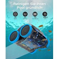 Winny 800 Poolroboter Akku Pool Cleaner WLAN App bis 180 Min 100m²