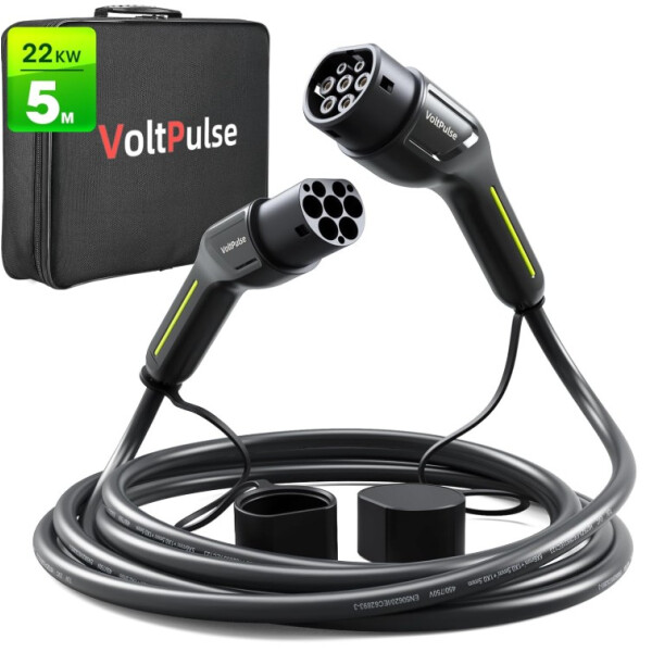 VoltPulse Typ 2 Ladekabel 22kW 32A 3 Phasen 5m EV Ladekabel