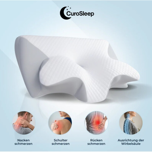 CuroSleep Schlafkissen Orthopädisch Nackenstützkissen Hard Grey Komfort
