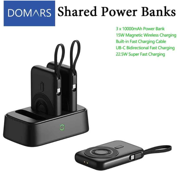 DOMARS MagSafe Powerbank 10000mAh 15W Wireless Apple Watch USB-C Schwarz