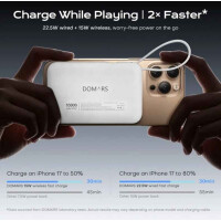 DOMARS MagSafe Powerbank 10000mAh 15W Wireless Apple Watch USB-C Schwarz