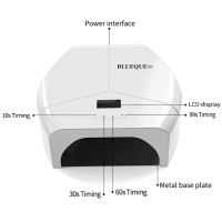 BLUEQUE 268W UV LED Nagellampe Nageltrockner 57 LEDs Timer Sensor