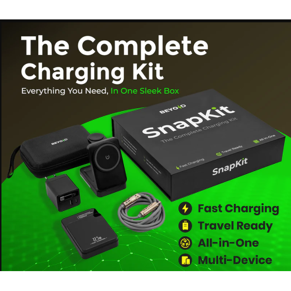 SnapKit Ladekit 3in1 Wireless Ladegerät Powerbank 30W USB-C für Apple Samsung