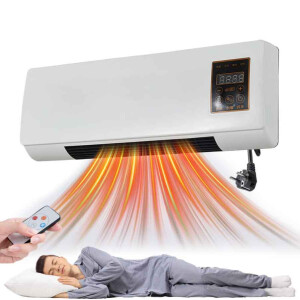 Wand Heizlüfter 1800W Ventilator 220V Timer Fernbedienung Heizgerät