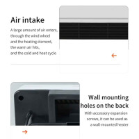 Wand Heizlüfter 1800W Ventilator 220V Timer Fernbedienung Heizgerät