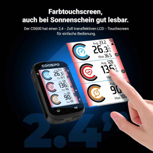 CooSpo CS600 GPS Fahrradcomputer Touchscreen Bluetooth ANT+ Navigation