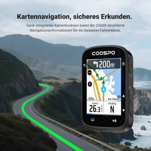 CooSpo CS600 GPS Fahrradcomputer Touchscreen Bluetooth ANT+ Navigation