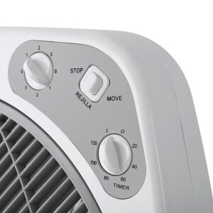 Box Ventilator 40cm 60W 3 Stufen Timer Oszillierend Bodenventilator Weiß