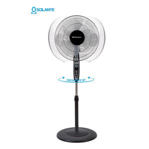 Standventilator 40cm 50W Höhenverstellbar Oszillierend 3 Stufen Schwarz