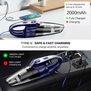 Akku Handstaubsauger Kabellos Mini Staubsauger Auto Tisch USB HEPA Filter