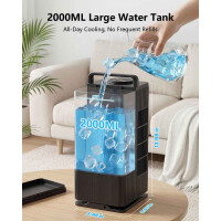 Mini Luftkühler 4in1 2000ml Wassertank 4 Stufen Timer Oszillation RGB