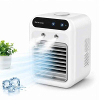 Mini Luftkühler 5200mAh Akku Tischventilator Luftbefeuchter 2 Stufen Weiß