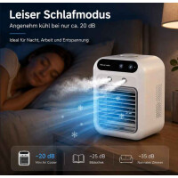 Mini Luftkühler 5200mAh Akku Tischventilator Luftbefeuchter 2 Stufen Weiß