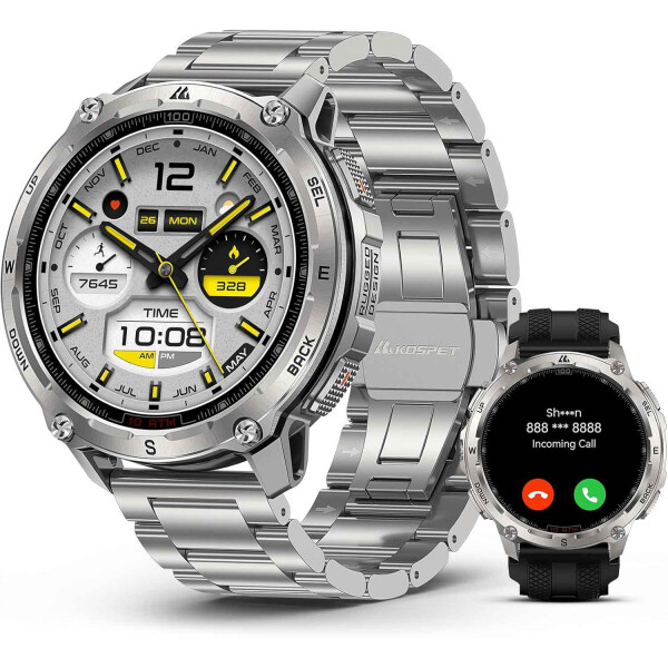 KOSPET TANK T3 Smartwatch Silber Herren Bluetooth Telefonie AMOLED