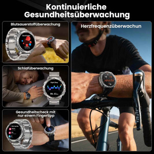 KOSPET TANK T3 Smartwatch Silber Herren Bluetooth Telefonie AMOLED