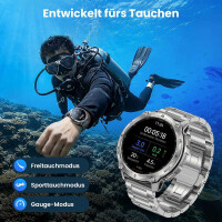 KOSPET TANK T3 Smartwatch Silber Herren Bluetooth Telefonie AMOLED
