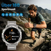 KOSPET TANK T3 Smartwatch Silber Herren Bluetooth Telefonie AMOLED
