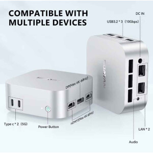 SOAYAN MN-N5 Mini PC Intel N150 12GB RAM 256GB SSD WLAN LAN Silber