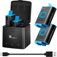 Adaptom 2x Akku 1720mAh GoPro Hero 10 9 GP-BNC-905 Ersatzakku Actioncam