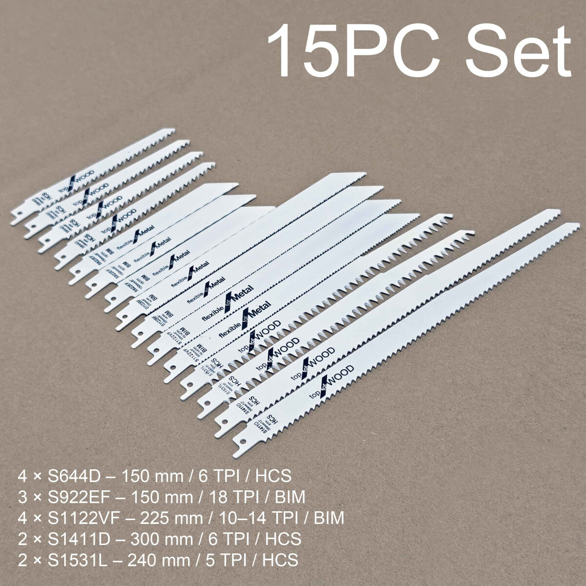 15x Säbelsägeblätter Set  box