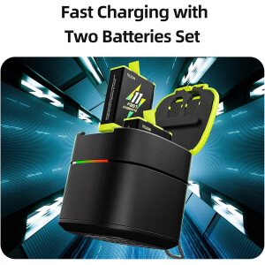 2x Akku 1750mAh Ladebox GoPro Hero 9 10 11 TELESIN GP-FCK-B11