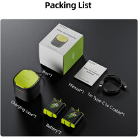 2x Akku 1750mAh Ladebox GoPro Hero 9 10 11 TELESIN GP-FCK-B11
