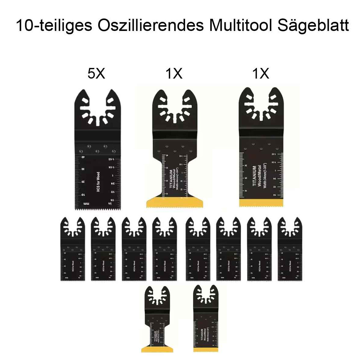 10x Multitool Sägeblätter Holz box
