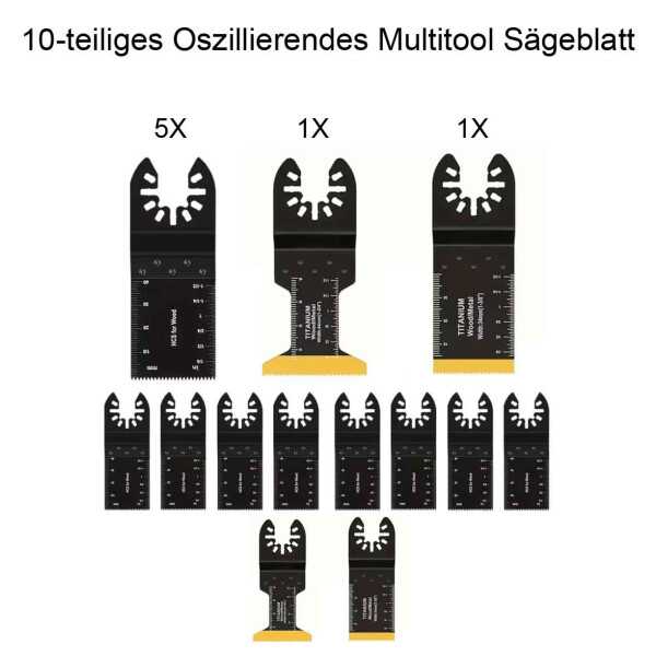 10x Multitool Sägeblätter Holz Kunststoff Titanium HCS 34 44 mm Oszillierend
